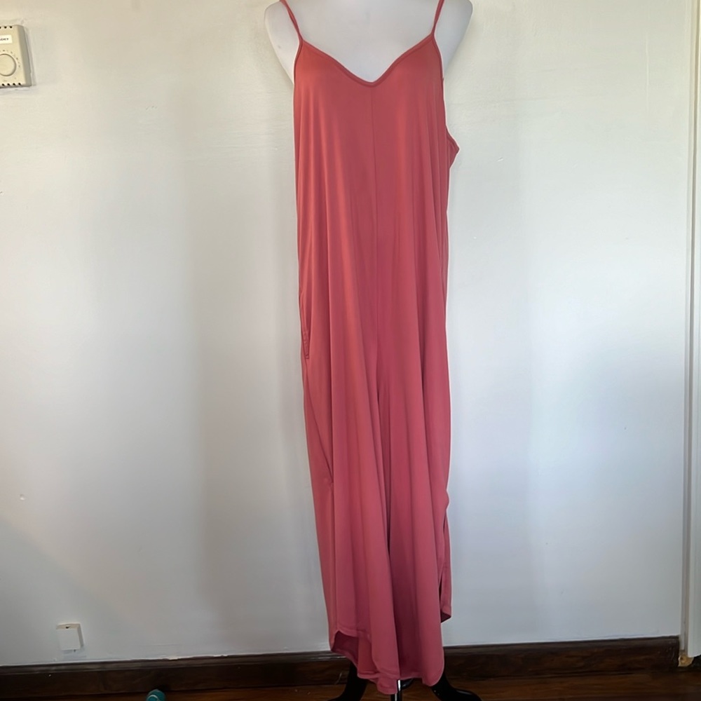 ORANGE FARM salmon oversized jumpsuit